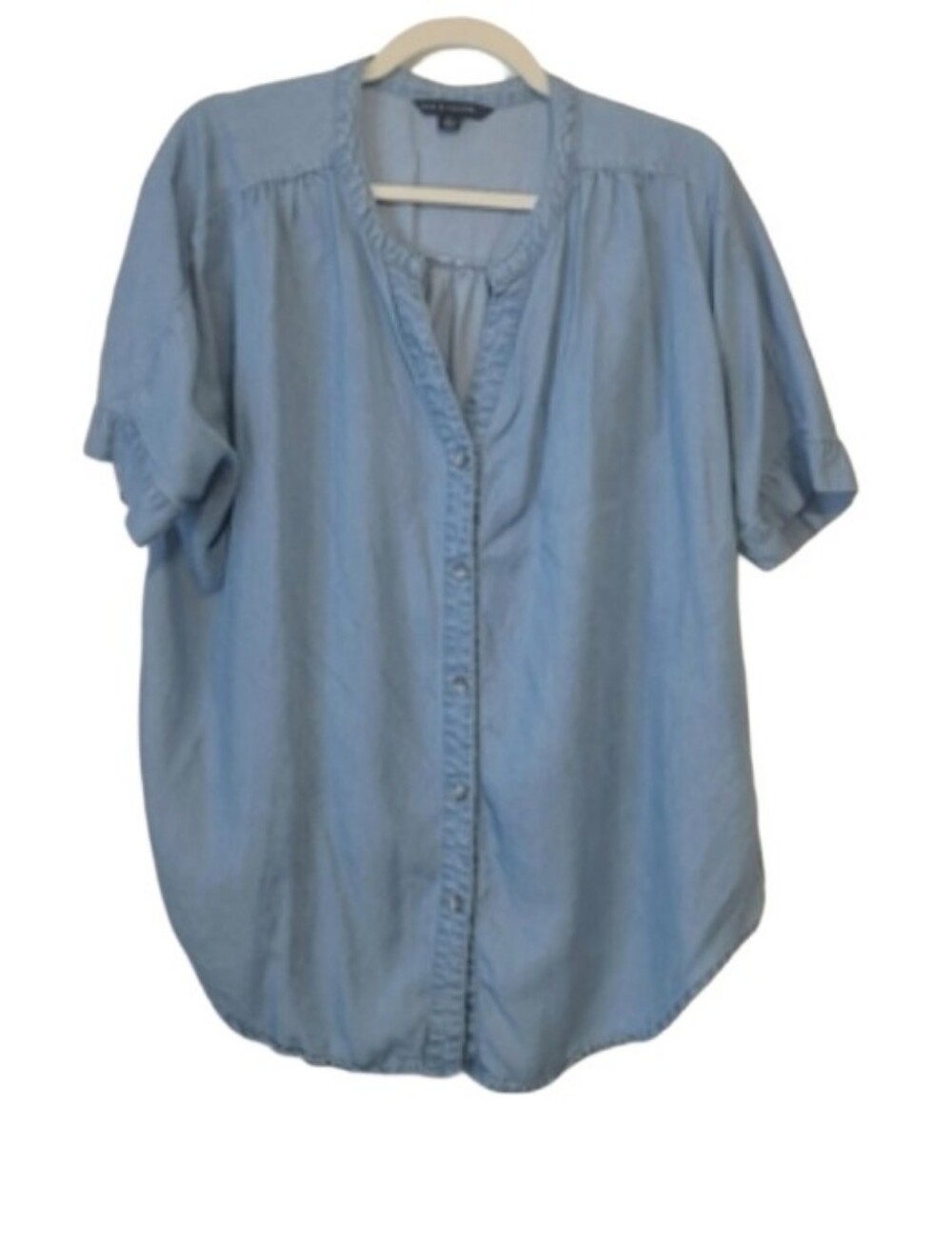 Sky Blue Casual Jean Blouse